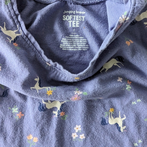 Jumping Beans Girls Ruffle Sleeve Softest Tee T-Shirt, Size 7 - Picture 3 of 4